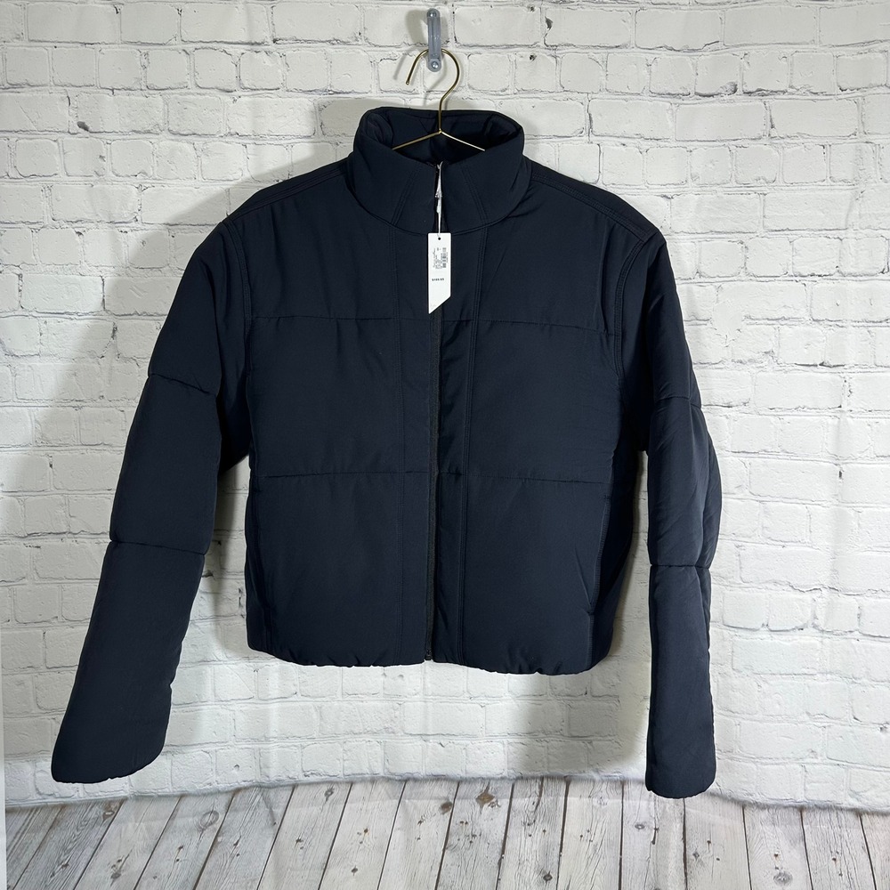 NEW TravisMathew Mont Blanc Puffer Jacket Black Full Zip Quilted Mock Neck Large